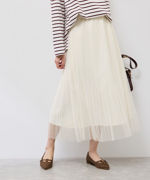 ROPE' PICNIC(ロペピクニック)の「アソートチュールプリーツスカート(スカート・レディース・グリーン系その他2/ライトグレー/ホワイト系その他・38)」の11枚目の写真