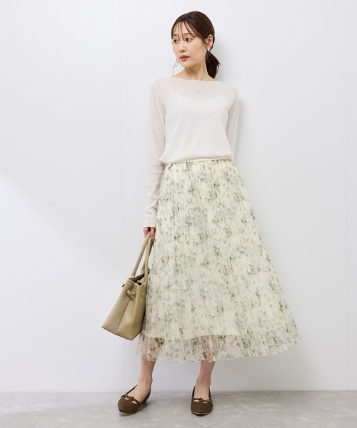 ROPE' PICNIC(ロペピクニック)の「アソートチュールプリーツスカート(スカート・レディース・グリーン系その他2/ライトグレー/ホワイト系その他・38)」の9枚目の写真