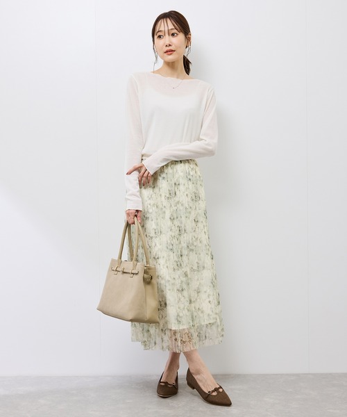 ROPE' PICNIC(ロペピクニック)の「アソートチュールプリーツスカート(スカート・レディース・グリーン系その他2/ライトグレー/ホワイト系その他・38)」の8枚目の写真