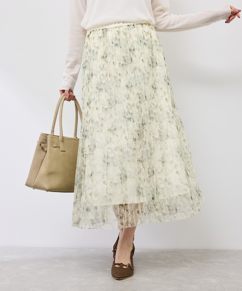 ROPE' PICNIC(ロペピクニック)の「アソートチュールプリーツスカート(スカート・レディース・グリーン系その他2/ライトグレー/ホワイト系その他・38)」の5枚目の写真