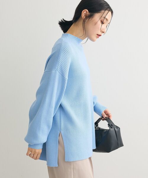 Green Parks(グリーンパークス)の「洗えるボトルネックリブニットプルオーバー(ニット/セーター・レディース・ライトグレー/ピンク/ミント/サックスブルー/オフホワイト・FREE)」の18枚目の写真