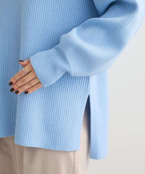 Green Parks(グリーンパークス)の「洗えるボトルネックリブニットプルオーバー(ニット/セーター・レディース・ライトグレー/ピンク/ミント/サックスブルー/オフホワイト・FREE)」の21枚目の写真