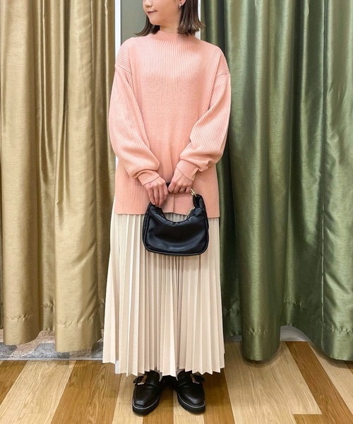 Green Parks(グリーンパークス)の「洗えるボトルネックリブニットプルオーバー(ニット/セーター・レディース・ライトグレー/ピンク/ミント/サックスブルー/オフホワイト・FREE)」の11枚目の写真