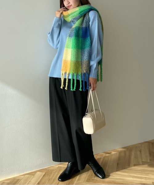 Green Parks(グリーンパークス)の「洗えるボトルネックリブニットプルオーバー(ニット/セーター・レディース・ライトグレー/ピンク/ミント/サックスブルー/オフホワイト・FREE)」の8枚目の写真