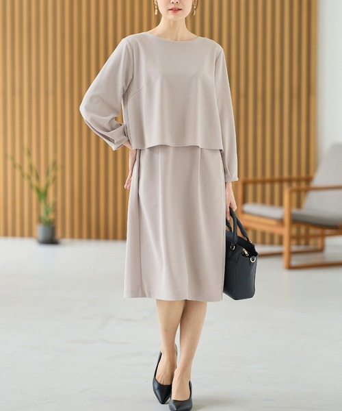 Honeys（ハニーズ）の「【イージーケア】ドッキングワンピース（ワンピース・レディース・ネイビー/ブラック/グレー・LL/M/L/S）」の3枚目の写真