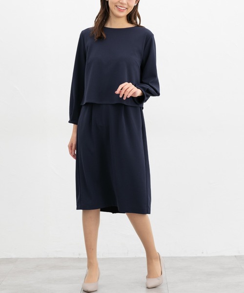 Honeys（ハニーズ）の「【イージーケア】ドッキングワンピース（ワンピース・レディース・ネイビー/ブラック/グレー・LL/M/L/S）」の21枚目の写真