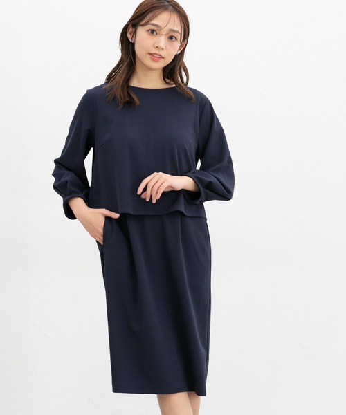 Honeys（ハニーズ）の「【イージーケア】ドッキングワンピース（ワンピース・レディース・ネイビー/ブラック/グレー・LL/M/L/S）」の22枚目の写真