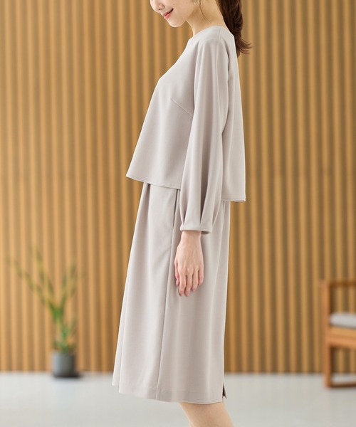 Honeys（ハニーズ）の「【イージーケア】ドッキングワンピース（ワンピース・レディース・ネイビー/ブラック/グレー・LL/M/L/S）」の6枚目の写真