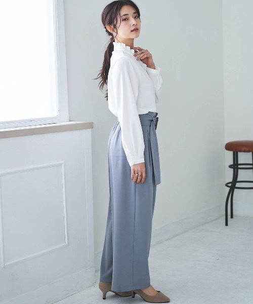 mil(ミル)の「【150㎝前後の小柄さんサイズ】太ベルト ワイドパンツ(その他パンツ・レディース・チャコールグレー/ライトグリーン/サックスブルー・S-Regular/M-Short/S-Short)」の19枚目の写真