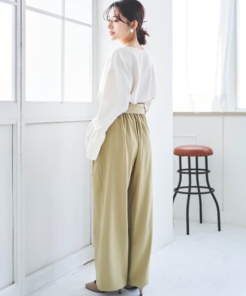 mil(ミル)の「【150㎝前後の小柄さんサイズ】太ベルト ワイドパンツ(その他パンツ・レディース・チャコールグレー/ライトグリーン/サックスブルー・S-Regular/M-Short/S-Short)」の13枚目の写真