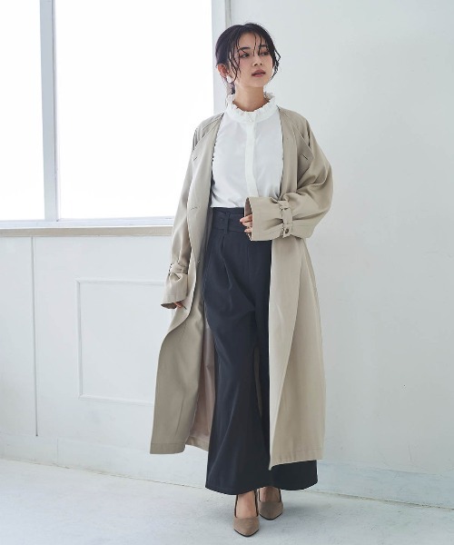 mil(ミル)の「【150㎝前後の小柄さんサイズ】太ベルト ワイドパンツ(その他パンツ・レディース・チャコールグレー/ライトグリーン/サックスブルー・S-Regular/M-Short/S-Short)」の7枚目の写真