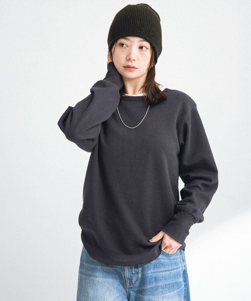 URBAN RESEARCH Sonny Label（アーバンリサーチサニーレーベル）の「『WEB限定』ワッフルヘンリーネックプルオーバー（Tシャツ/カットソー・レディース・ネイビー/オフホワイト/グレー・FREE）」の5枚目の写真