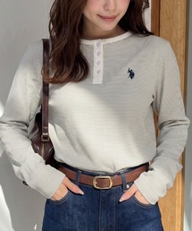 Ada.別注 // U.S. POLO ASSN ヘンリーネック ボーダー トップス