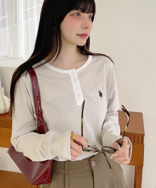 セール】Ada.別注 // U.S. POLO ASSN ヘンリーネック ボーダー