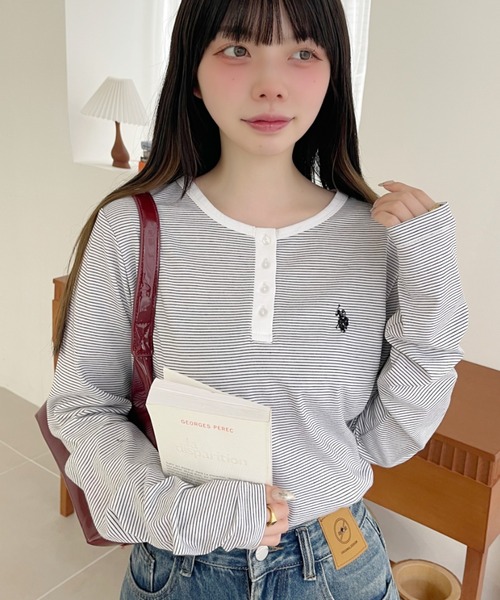 トップス butcher products POLO Half-Zip Polo Sweatshirt ハーフジップポロスウェット ダブル