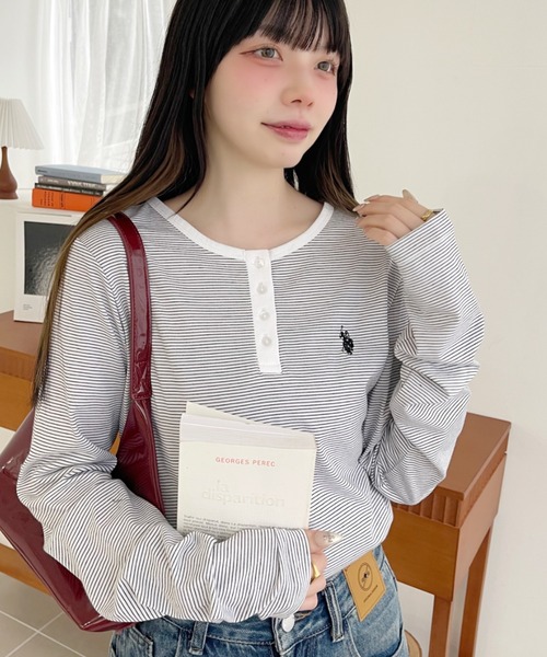 セール】Ada.別注 // U.S. POLO ASSN ヘンリーネック ボーダー