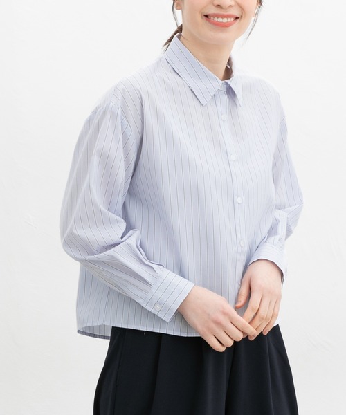 Honeys(ハニーズ)の「ショート丈シャツ(シャツ/ブラウス・レディース・ホワイト系その他/サックスブルー系/ベージュ系その他/ホワイト/ブルー系その他/ホワイト×ブルー/ピンク系その他・L/LL/M/S)」の6枚目の写真