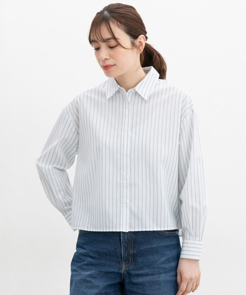 Honeys(ハニーズ)の「ショート丈シャツ(シャツ/ブラウス・レディース・ホワイト系その他/サックスブルー系/ベージュ系その他/ホワイト/ブルー系その他/ホワイト×ブルー/ピンク系その他・L/LL/M/S)」の22枚目の写真