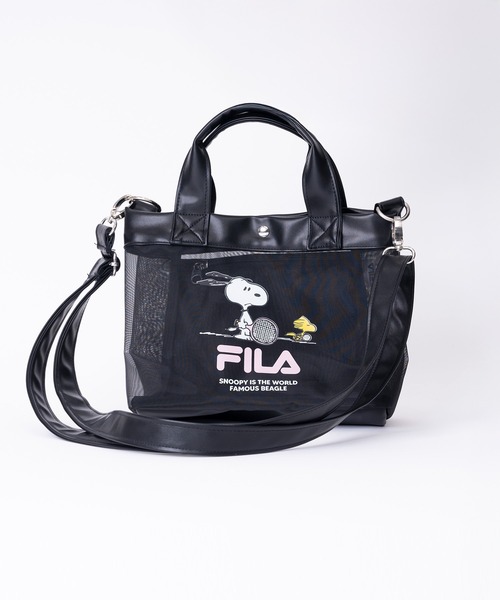 FILA（フィラ）の「FILA フィラ ×PEANUTS ピーナッツ SNOOPY スヌーピー コラボ メッシュ  2WAY ミニ ショルダーバッグ トートバッグ（ショルダーバッグ・レディース・ブラック/アイボリー/シルバー・FREE）」の21枚目の写真