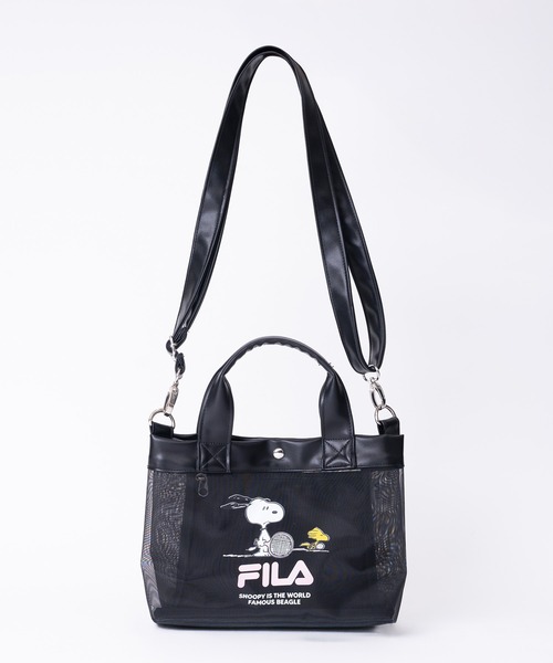 FILA（フィラ）の「FILA フィラ ×PEANUTS ピーナッツ SNOOPY スヌーピー コラボ メッシュ  2WAY ミニ ショルダーバッグ トートバッグ（ショルダーバッグ・レディース・ブラック/アイボリー/シルバー・FREE）」の20枚目の写真