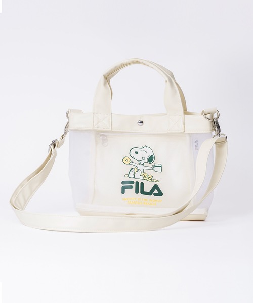 FILA（フィラ）の「FILA フィラ ×PEANUTS ピーナッツ SNOOPY スヌーピー コラボ メッシュ  2WAY ミニ ショルダーバッグ トートバッグ（ショルダーバッグ・レディース・ブラック/アイボリー/シルバー・FREE）」の17枚目の写真