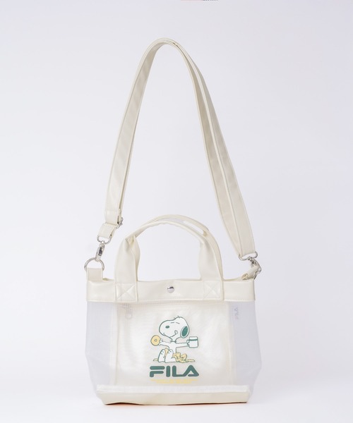 FILA（フィラ）の「FILA フィラ ×PEANUTS ピーナッツ SNOOPY スヌーピー コラボ メッシュ  2WAY ミニ ショルダーバッグ トートバッグ（ショルダーバッグ・レディース・ブラック/アイボリー/シルバー・FREE）」の16枚目の写真