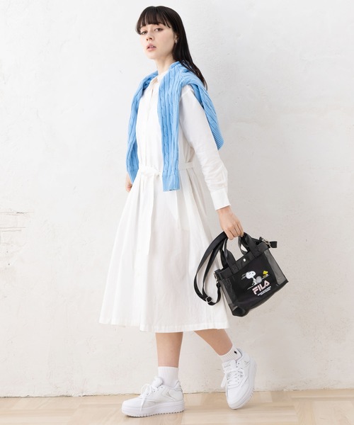 FILA（フィラ）の「FILA フィラ ×PEANUTS ピーナッツ SNOOPY スヌーピー コラボ メッシュ  2WAY ミニ ショルダーバッグ トートバッグ（ショルダーバッグ・レディース・ブラック/アイボリー/シルバー・FREE）」の13枚目の写真