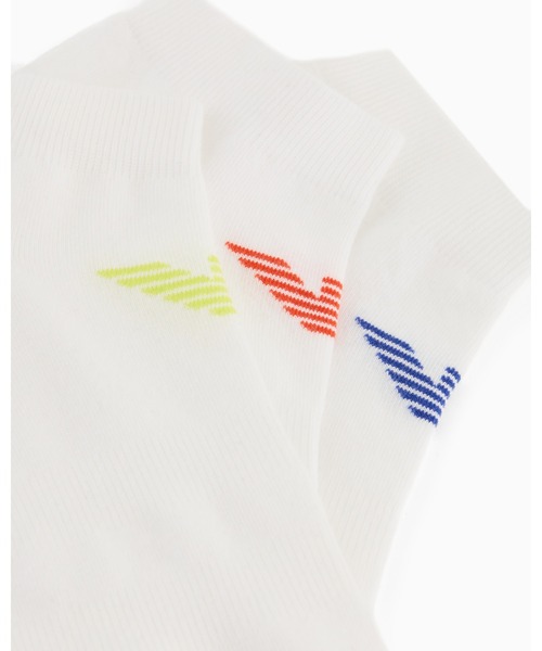EMPORIO ARMANI（エンポリオアルマーニ）の「<オンライン限定>【エンポリオ アルマーニ】ソックス3足セット ジャカード イーグルロゴ（ソックス/靴下・メンズ・ブラック系その他/ホワイト・SMALL/LARGE）」の3枚目の写真