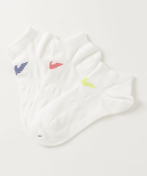 EMPORIO ARMANI（エンポリオアルマーニ）の「<オンライン限定>【エンポリオ アルマーニ】ソックス3足セット ジャカード イーグルロゴ（ソックス/靴下・メンズ・ブラック系その他/ホワイト・SMALL/LARGE）」の6枚目の写真