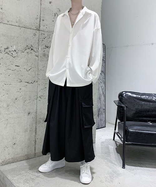 link lot(リンクロット)の「【春夏】ルーズフィット シンプル 無地 シャツ(シャツ/ブラウス・メンズ・グレー/ブラック/ホワイト・M/L)」の8枚目の写真