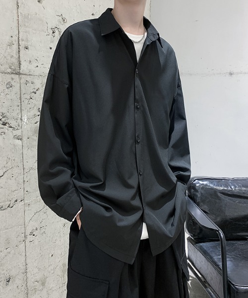 link lot(リンクロット)の「【春夏】ルーズフィット シンプル 無地 シャツ(シャツ/ブラウス・メンズ・グレー/ブラック/ホワイト・M/L)」の14枚目の写真