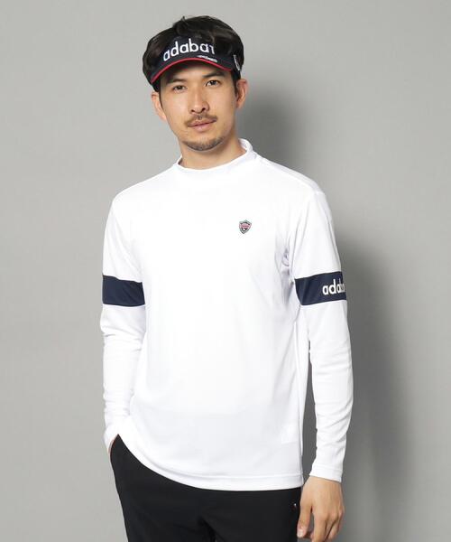 adabat（アダバット）の「【新レーベル ADABAT NAVY】UVカット/吸水速乾 アームラインモックネックプルオーバー（Tシャツ/カットソー・メンズ・ブラック/ホワイト・50/48/46）」の3枚目の写真