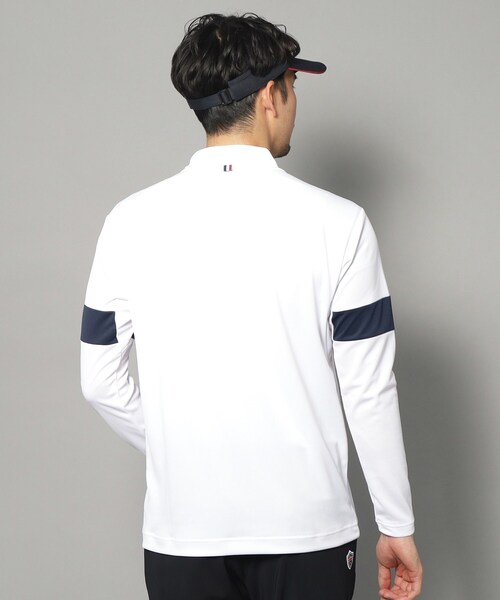 adabat（アダバット）の「【新レーベル ADABAT NAVY】UVカット/吸水速乾 アームラインモックネックプルオーバー（Tシャツ/カットソー・メンズ・ブラック/ホワイト・50/48/46）」の4枚目の写真