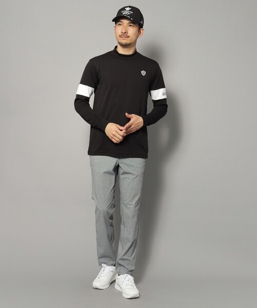 adabat（アダバット）の「【新レーベル ADABAT NAVY】UVカット/吸水速乾 アームラインモックネックプルオーバー（Tシャツ/カットソー・メンズ・ブラック/ホワイト・50/48/46）」の18枚目の写真