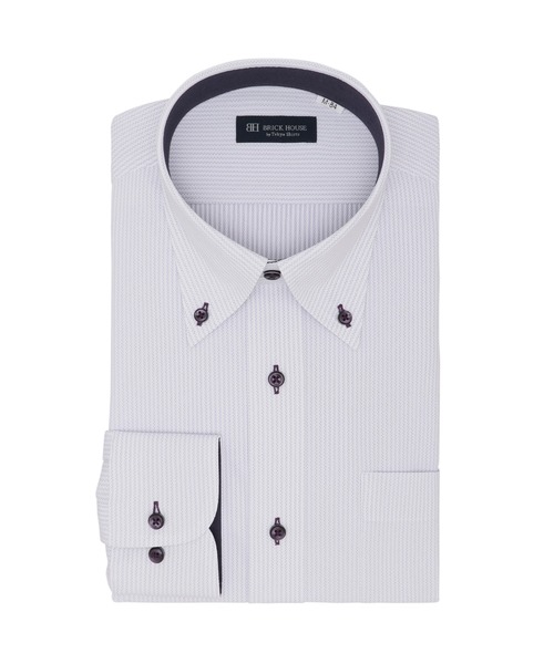 TOKYO SHIRTS(トウキョウシャツ)の「形態安定ノーアイロン ボタンダウン 長袖ストレッチビジネスワイシャツ(ビジネスシャツ・メンズ・ライトパープル・首回り39cm-裄丈80cm/首回り39cm-裄丈84cm/首回り41cm-裄丈82cm/首回り41cm-裄丈86cm/首回り43cm-裄丈86cm/首回り37cm-裄丈80cm/首回り42cm-裄丈82cm/首回り42cm-裄丈86cm/首回り43cm-裄丈82cm/首回り37cm-裄丈84cm)」の1枚目の写真