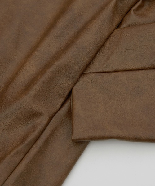 improves(インプローブス)の「PU ノーカラージャケット(テーラードジャケット・メンズ・アイボリー/チャコール/ブラウン・MEDIUM/LARGE)」の7枚目の写真