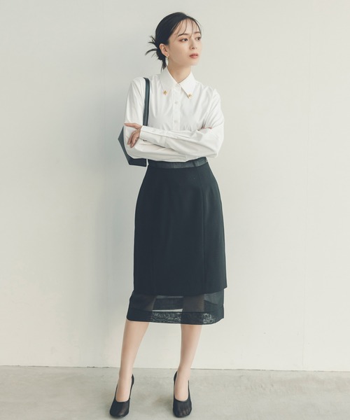 レイヤードスリットスカート(S BLACK): スカートanuans