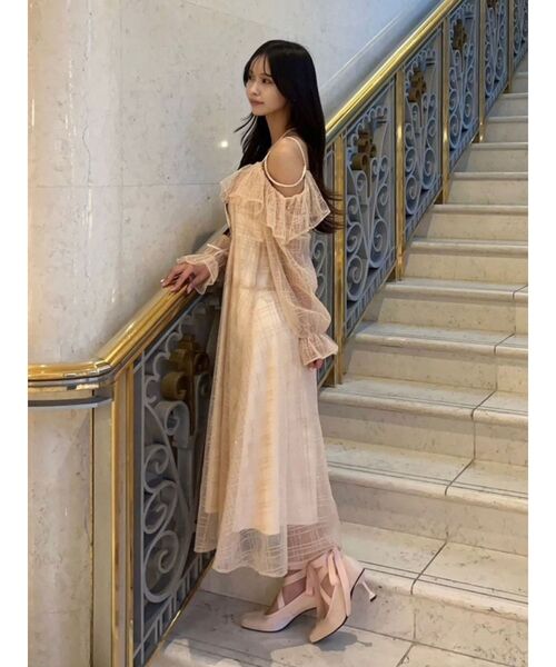 EATME（イートミー）の「チェックチュールマキシワンピース