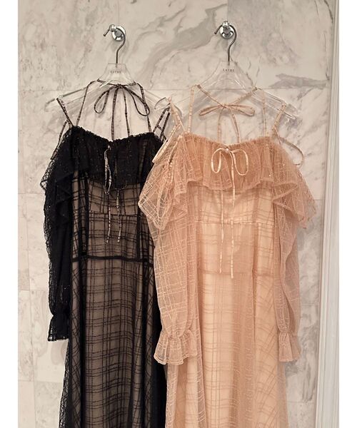 EATMEチェックチュールマキシワンピース セール】チェックチュールマキシワンピース（ワンピース）｜EATME