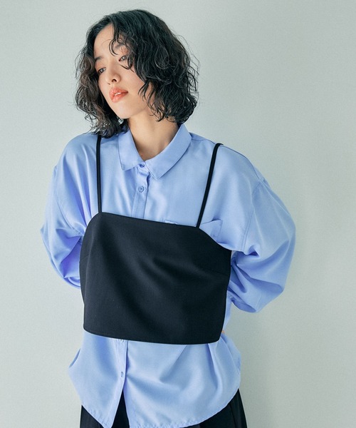 LEPSIM（レプシィム）の「ショートキャミブラウス　242759（キャミソール・レディース・ブラック/グレー/サンドベージュ・FREE）」の5枚目の写真