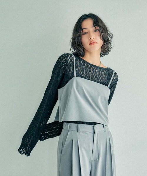 LEPSIM（レプシィム）の「ショートキャミブラウス　242759（キャミソール・レディース・ブラック/グレー/サンドベージュ・FREE）」の16枚目の写真