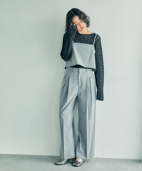 LEPSIM（レプシィム）の「ショートキャミブラウス　242759（キャミソール・レディース・ブラック/グレー/サンドベージュ・FREE）」の17枚目の写真