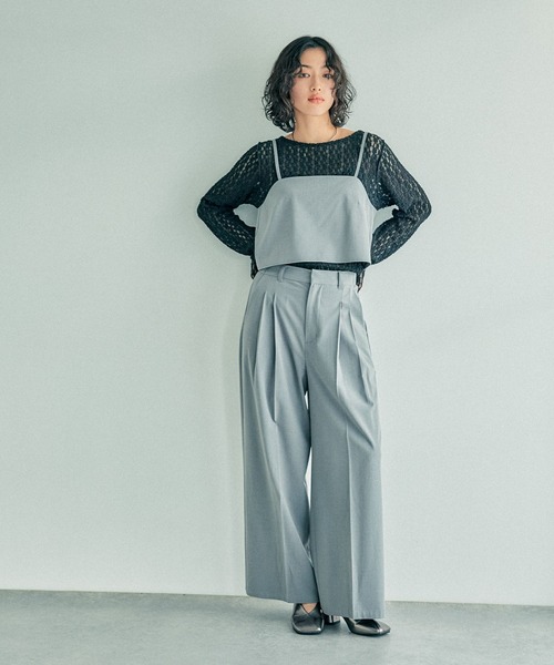 LEPSIM（レプシィム）の「ショートキャミブラウス　242759（キャミソール・レディース・ブラック/グレー/サンドベージュ・FREE）」の18枚目の写真