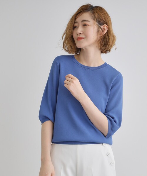 grove(グローブ)の「ひんやり多機能・やわらかドライタッチ五分袖プルオーバー(ニット/セーター・レディース・ブラック/オフホワイト/ブルー/ブラック系2/ライトグレー/ライトイエロー系/ピンク系/ネイビー/ホワイト系7/ブルーグリーン/アイボリー/ダークグレー/ダークグリーン/ベビーピンク/ベージュ系その他6/ベージュ系2・02/03/01/04/05)」の17枚目の写真