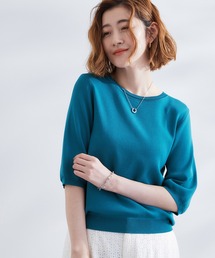 grove（グローブ）の「ひんやり多機能・やわらかドライタッチ五分袖プルオーバー（ニット/セーター）」