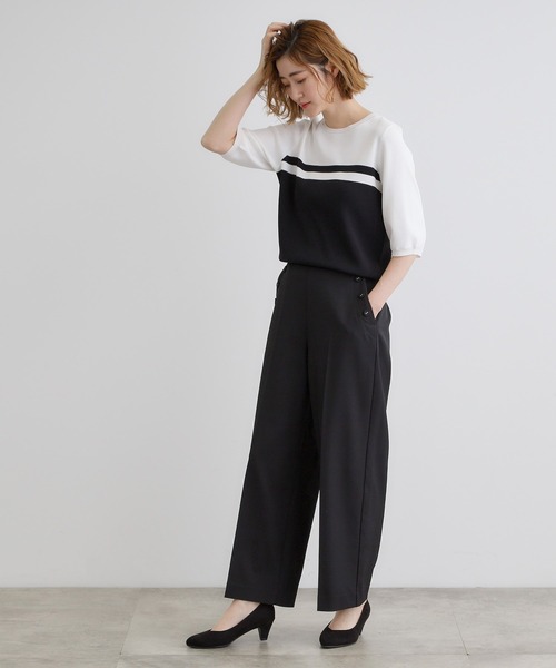 grove（グローブ）の「ひんやり多機能・やわらかドライタッチ五分袖プルオーバー（ニット/セーター・レディース・ブラック/オフホワイト/ブルー/ブラック系2/ライトグレー/ライトイエロー系/ピンク系/ネイビー/ホワイト系7/ブルーグリーン/アイボリー/ダークグレー/ダークグリーン/ベビーピンク/ベージュ系その他6/ベージュ系2・02/03/01/04/05）」の18枚目の写真