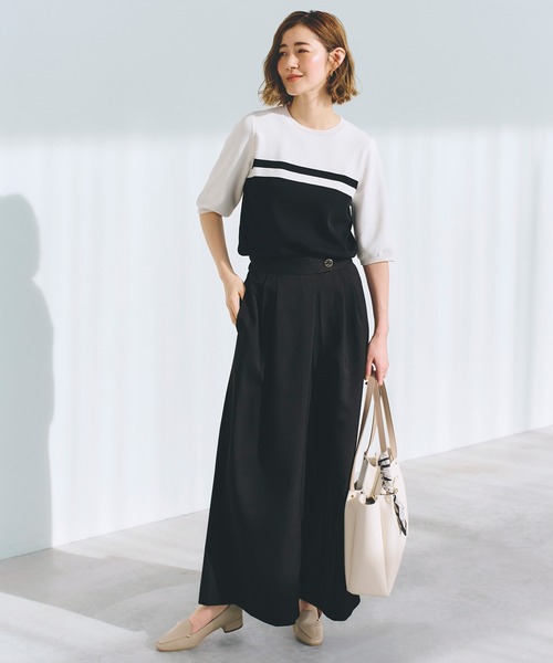 grove（グローブ）の「ひんやり多機能・やわらかドライタッチ五分袖プルオーバー（ニット/セーター・レディース・ブラック/オフホワイト/ブルー/ブラック系2/ライトグレー/ライトイエロー系/ピンク系/ネイビー/ホワイト系7/ブルーグリーン/アイボリー/ダークグレー/ダークグリーン/ベビーピンク/ベージュ系その他6/ベージュ系2・02/03/01/04/05）」の17枚目の写真