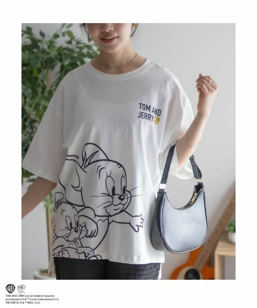 Tom&Jerry(トムアンドジェリー)の「【TOM&JERRY】プリントTシャツ(Tシャツ/カットソー・レディース・ピンク/グリーン/ブラック/オフホワイト・フリー)」の6枚目の写真