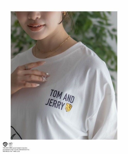 Tom&Jerry(トムアンドジェリー)の「【TOM&JERRY】プリントTシャツ(Tシャツ/カットソー・レディース・ピンク/グリーン/ブラック/オフホワイト・フリー)」の7枚目の写真