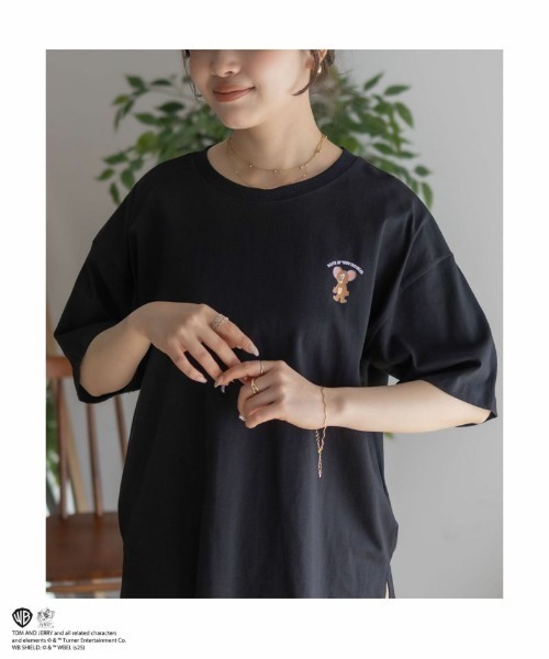 Tom&Jerry(トムアンドジェリー)の「【TOM&JERRY】プリントTシャツ(Tシャツ/カットソー・レディース・ピンク/グリーン/ブラック/オフホワイト・フリー)」の10枚目の写真